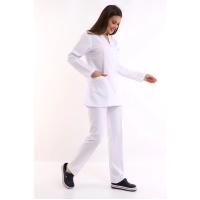 Doktor Öğretmen Kadın Önlük Ceket Boy Ceket Yaka - 171 Beyaz