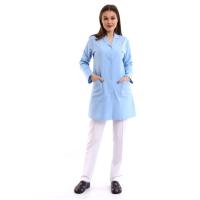 Doktor Öğretmen Kadın Önlük Ara Boy Ceket Yaka - 31 Açık Mavi