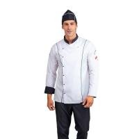 Erkek Aşçı Ceket 01 - Beyaz Siyah Biye