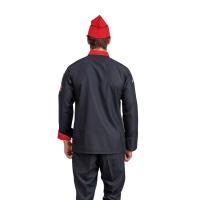 Erkek Aşçı Ceket 01 - Siyah Kırmızı Biye