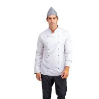 Erkek Aşçı Ceket Likralı 01 - Beyaz Siyah Biye