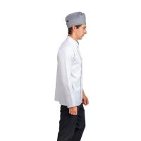 Erkek Aşçı Ceket Likralı 01 - Beyaz Siyah Biye