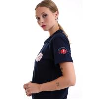 Paramedik Yakalı Unisex Tshirt Kısa Kol - Lacivert
